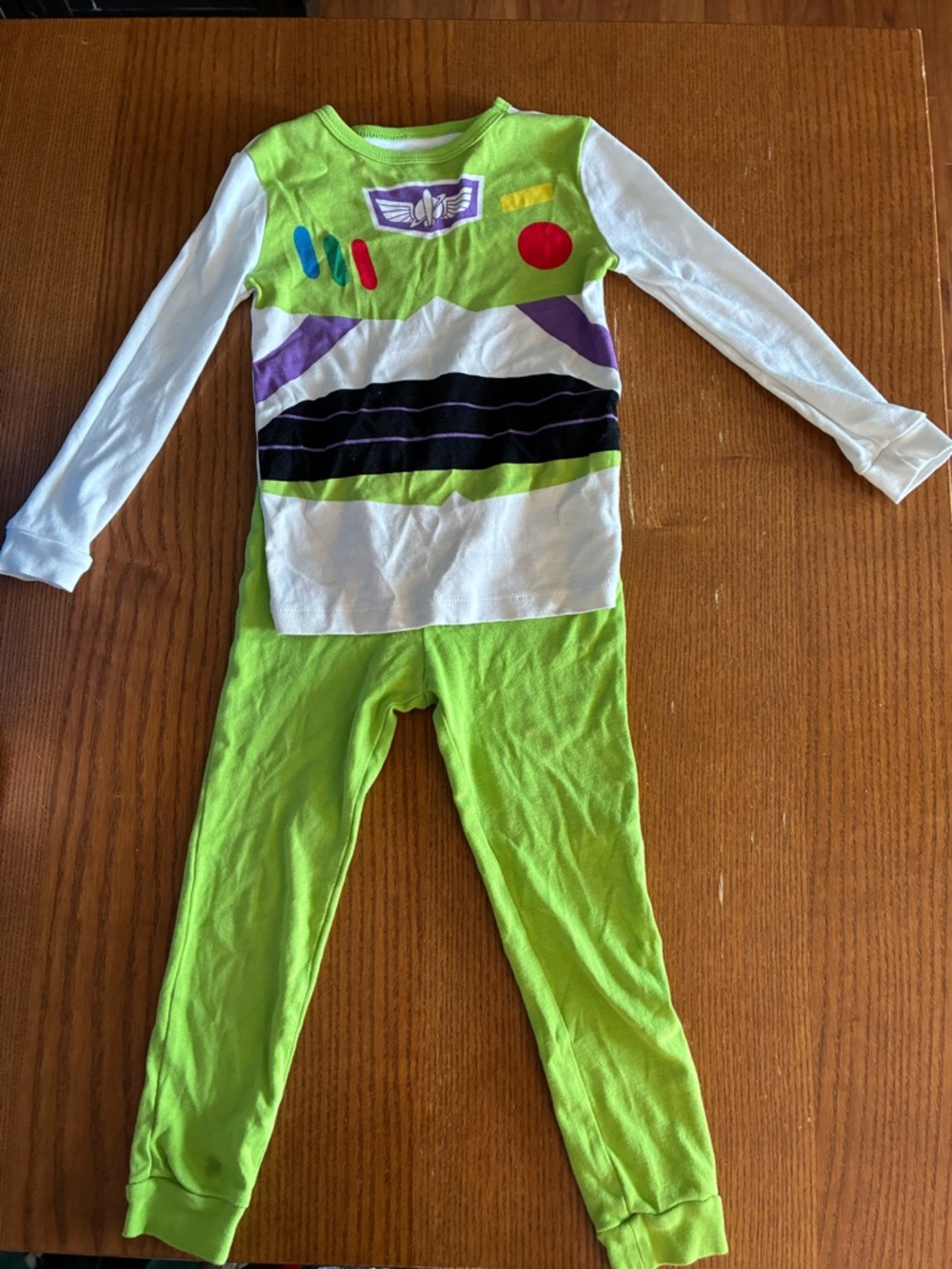 Buzz Lightyear-Inspired Green and White Kids Pajama Set